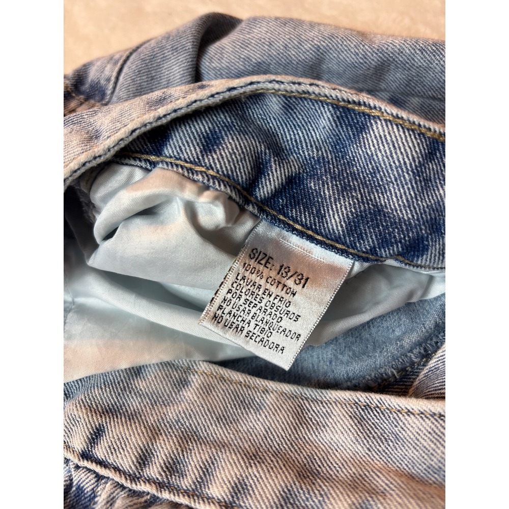 Bamboo Women Light Acid Wash Wide Leg Jeans Size 13/31 High Rise 100% Cotton - Picture 3 of 4